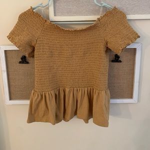 American Eagle- off the shoulder crop top. Size Medium- Burnt orange